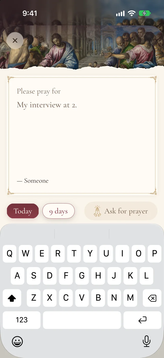 Ask for prayer: Please pray for my interview at 2. Today or 9 days.
