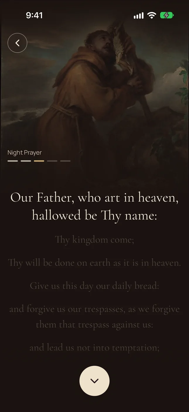 The Our Father, one line at a time.
